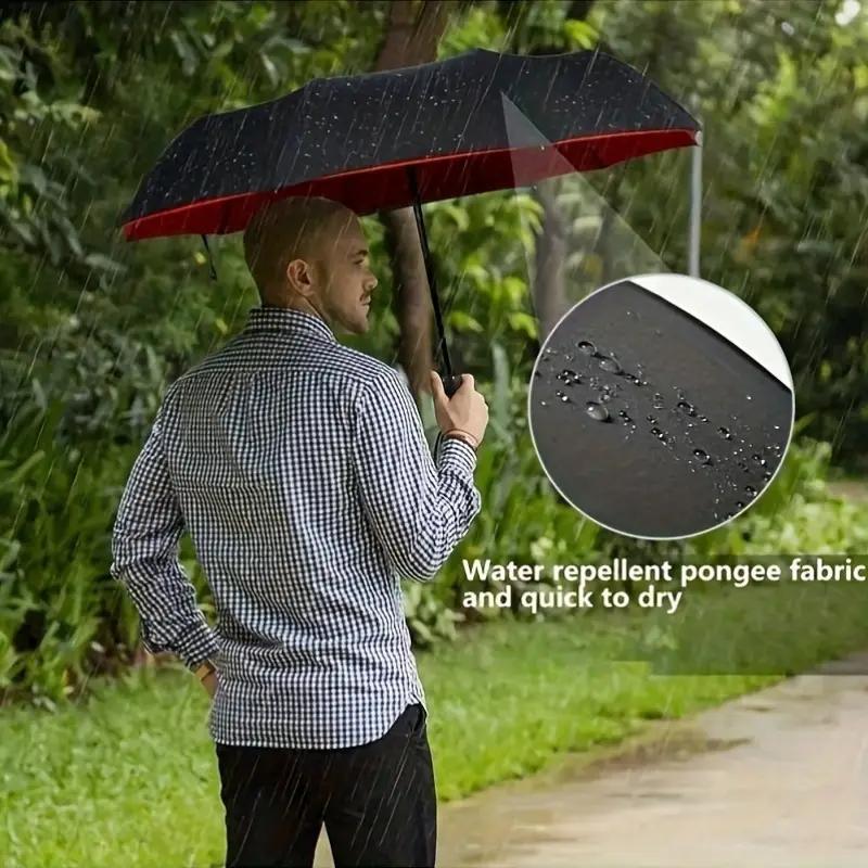 Paraguas Plegable Totalmente Automático Resistente al Viento y la Lluvia de Doble Capa para Hombres Mujeres Paraguas Grande de Lujo para Negocios Paraguas