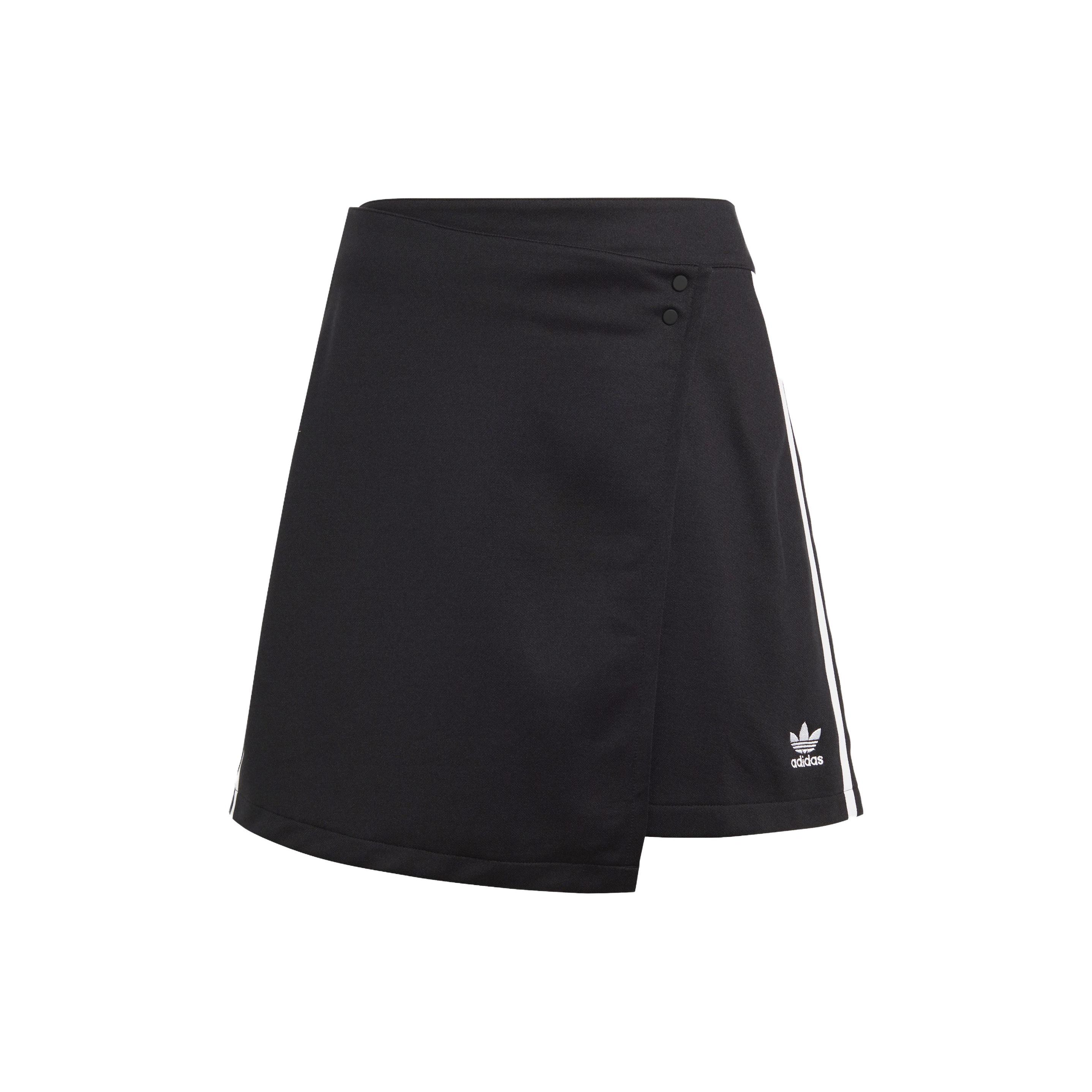 Adidas Originals Women Adicolor Classics 3 Stripes Short Wrapping Skirt Black White IC5475 XXS