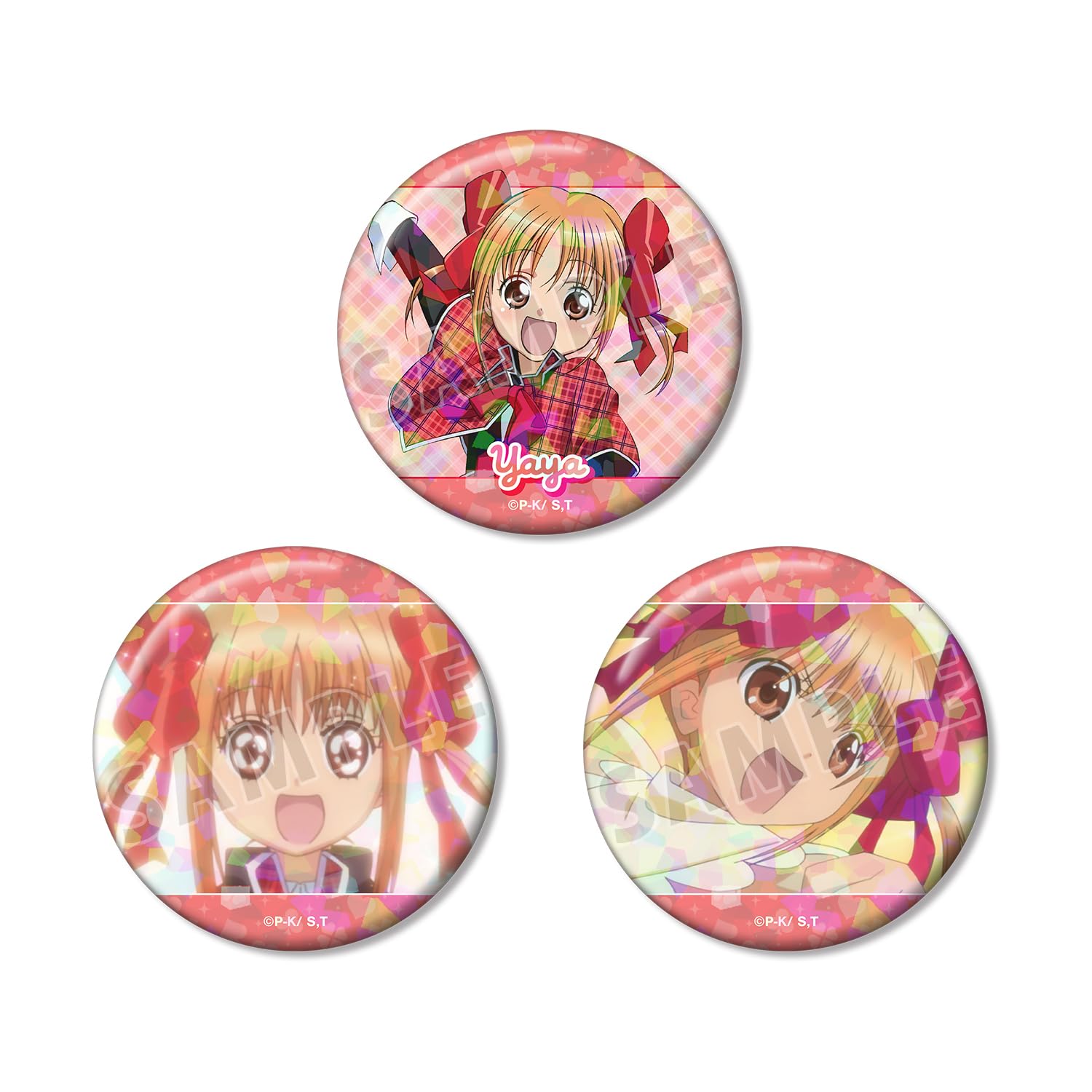 

TV anime Yuki Yaya holographic can badge set of 3 Shugo Chara!