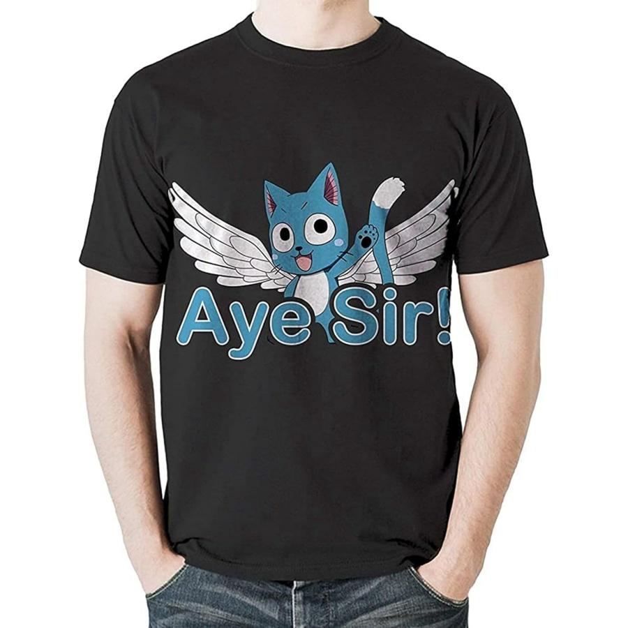 Hiwide Футболки Fairy Tail Аниме Манга Серия Мужская Рубашка Черная S
