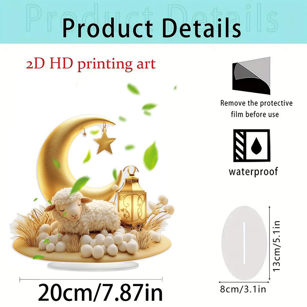 1PCS Moon Shaped Sleep Sheep Desktop Ornament Home Decor Gift for Girls - Cute Nighttime Bedroom Decor