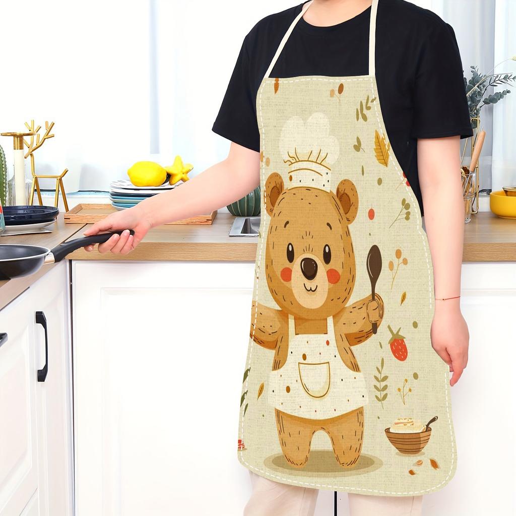 1 pièce Grande couleur unie Fond Motif Cœur Romantique Tablier, Décoration Maison Vêtement de Cuisine, Sans Manches Durable Lavable Unisexe Tablier de Cuisine,