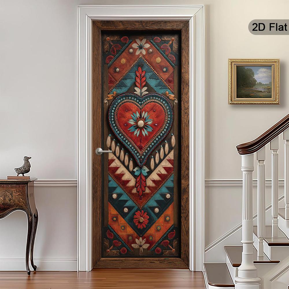 37Style Floral Door Stickers Removable Vinilos Para Puertas Adhesive Wallpaper Art Murals for Doors Bibliotheque Modern Home Decor