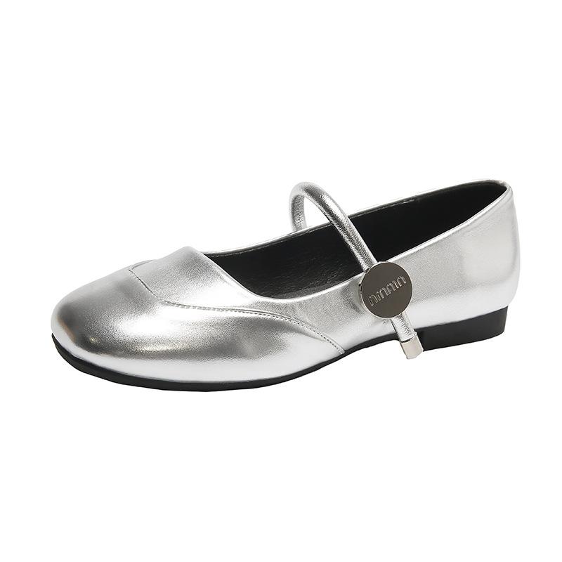 Autumn New Retro Soft-soled Square-headed Mary Jane Women's Shoes Trendy with Shallow Mouth Flat-soled Doudou Single Shoes Women