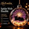 Halloween Hanging Ornaments Ball Ornament, Clear Sphere Decoration with Black Cat Bat Holiday Scene Window Pendants Skeleton, Festive Bauble for Home