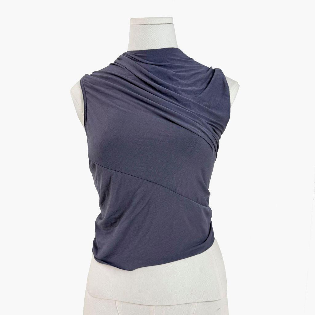 Women's Pleated Waist Cross Backless Sleeveless Top