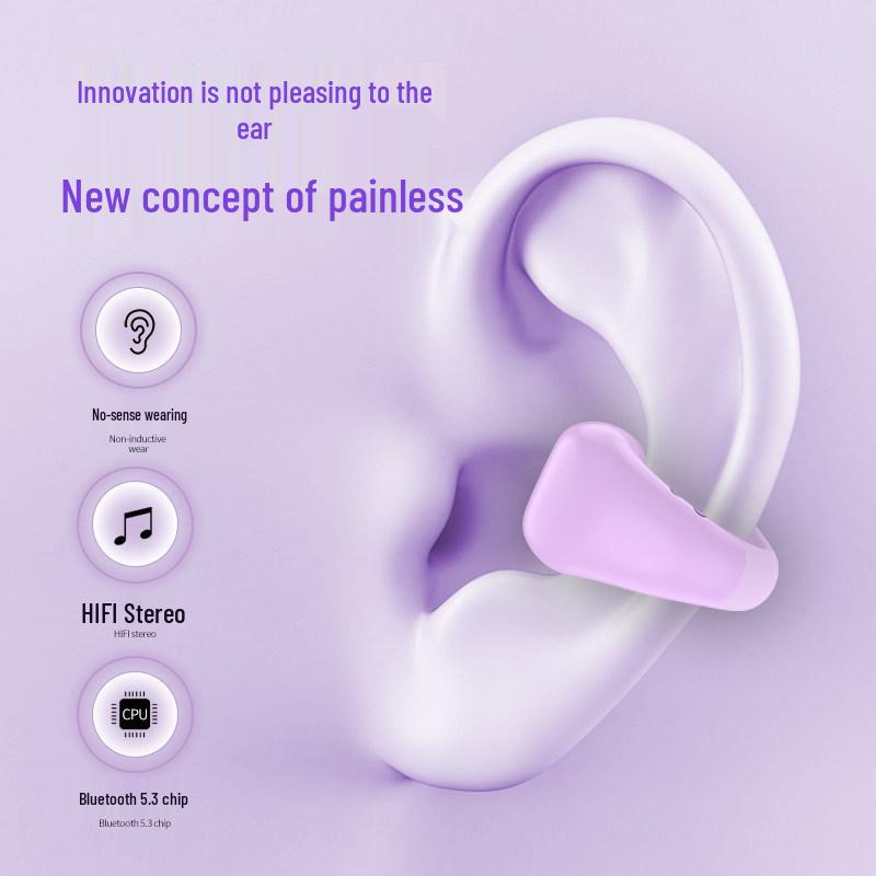 2025 Kabellose Knochenschall-Ohrclip-Kopfhörer: Lange Akkulaufzeit, In-Ear, Unisex-Ohrbügeldesign