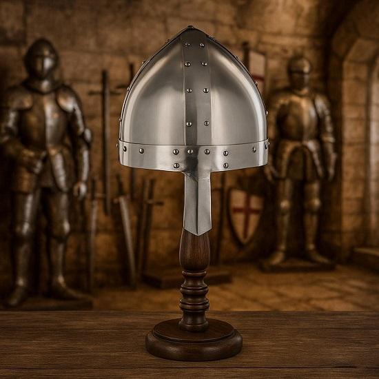 Handmade Norman Viking Helmet 18 Gauge Steel Medieval Armor, LARP SCA Cosplay