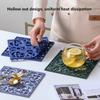 3pcs Silicone Mat Square Hollow Heat Proof Table Mat Kitchen Tableware Mat Modern Home Decoration Desk Pad Dishes Pot Placemat