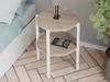 Stolik Nocny Okrągły Loft Z Półką 35X35X46 Cm Metalowy Biały