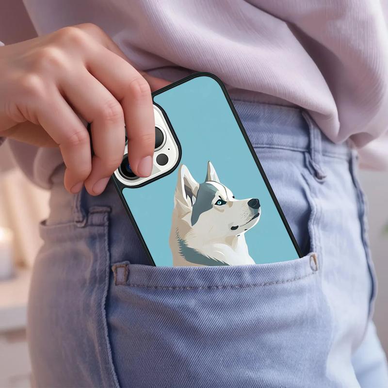 Animal Dog Husky Phone Case For iPhone 17 Air 15 16e 14 13 Pro Max Coque 12 11 Pro Max PLUS Cover