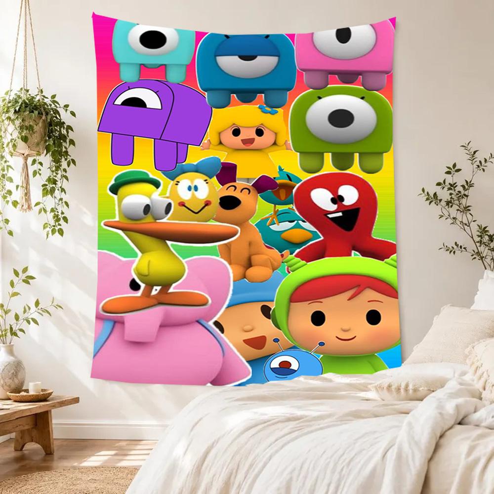 Pocoyo Retro Tapestry Rustic Farmhouse Ideal for Dorm Wall Balcony Living Room Year-Round Gallery Wall Gift for Friends Family