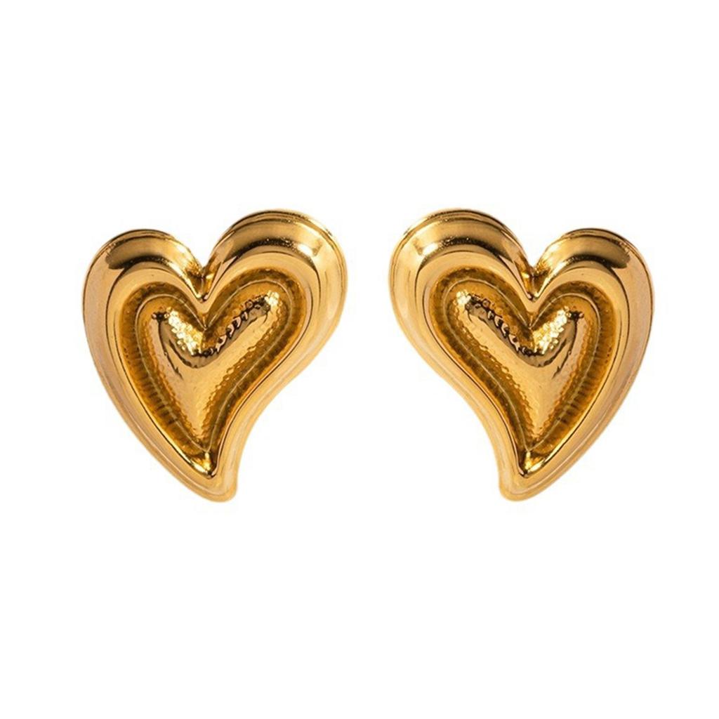 Vintage Bowknot Heart Stripe Stud Earrings Temperament Piercing Earrings Party Jewelry Fashion Stud Earrings Gift