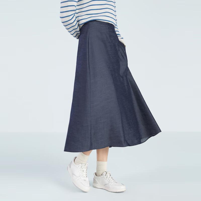 OVVOVV Women s Acetate Blend A-Line Midi Skirt 165/72A (L)