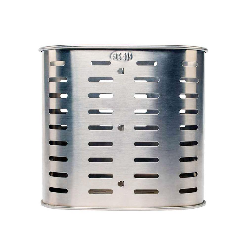 Two Divided Compartments Chopstick Holder Rustless Steel Storage Basket Home Use