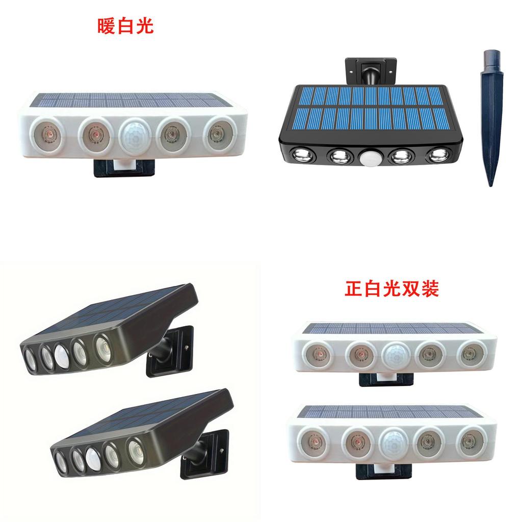 Solar Sensor Wall Light Waterproof Garden Decor With Rgb And Warm White Led For Outdoor Yard