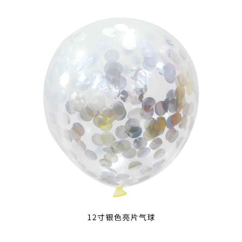12 Inch Round Sequined Transparent Latex Balloon Birthday Wedding Opening Event Shopping Mall Decoration Party Decoration Supplies