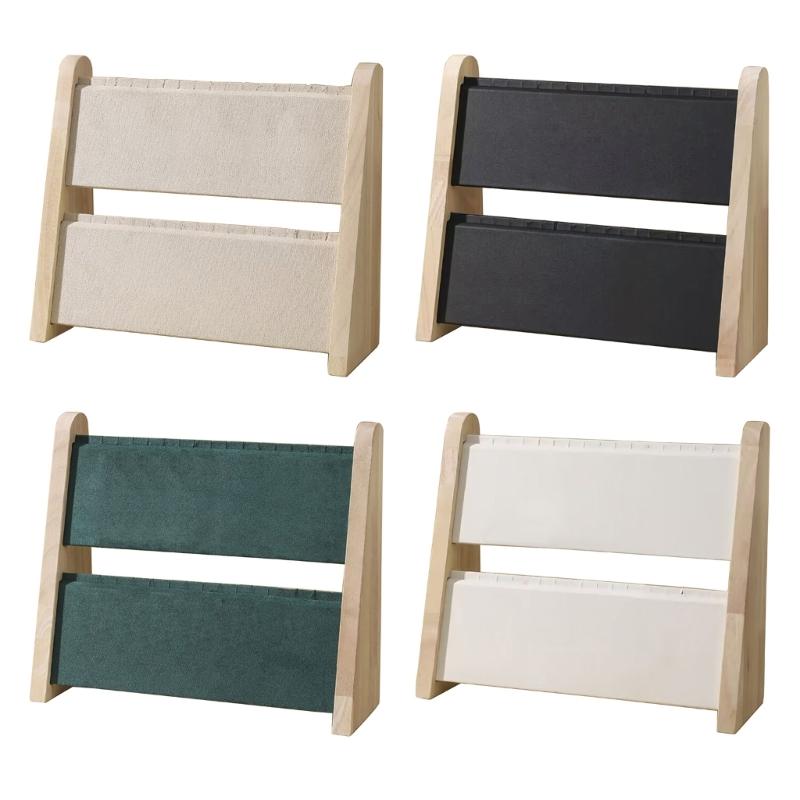 Soft Mat Necklace Display Stand Functional Wood Necklace Holder Organizers Rack For Jewelry Display And Storage