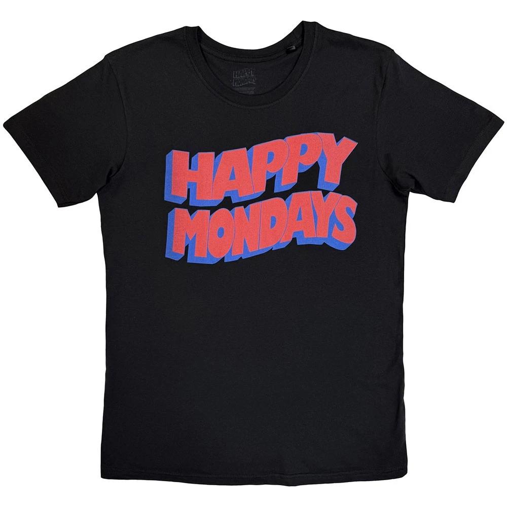 Happy Mondays Wavy Logo Official T-Shirt Mens S
