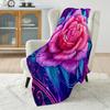 Fantasy Colored Roses Print Blanket Warm Soft Fluffy Kids and Adults Sofa Bed Throw Blanket for Home Travel Camping Gifts