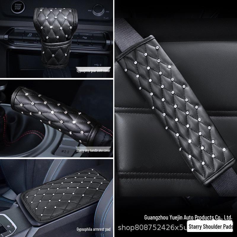 

Летний комплект для салона автомобиля: Чехол Diamond Gear, чехол ручного тормоза и защита плеча ремня безопасности Handbrake Cover