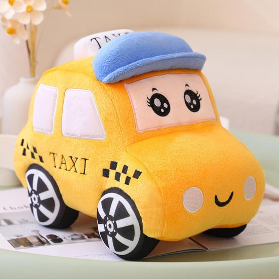 30cm Car Plush Toy Lovely Police-Car Taxi Ambulance Plushies Photo Props Ornament Soft Cartoon Stuffed Pillow Children's Room Home Decor Birthday Gift