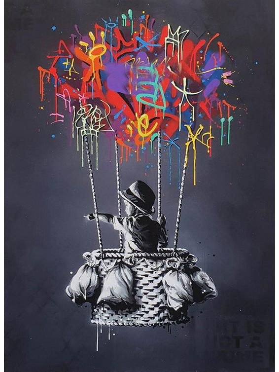 

Красочная холщовая картина с воздушным шаром для детских комнат 20X30 frameless