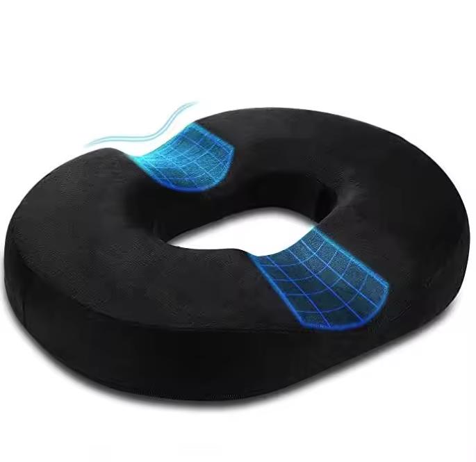 

Donut Pillow Seat Cushion,Donut Chair Cushions for Postpartum Pregnancy & Hemorrhoids,Memory Foam Seat Cushions for Office&Home 44x35x6.5cm чёрный
