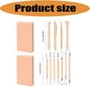 Manual Clay Sculpting Tool Set with Mixed Metal Ends, Wood Grip Pottery Carving Tool for Figurine Work, Pottery Craft Practice Daily