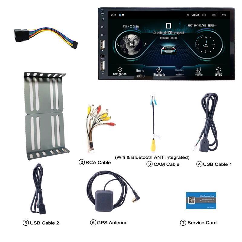 7-inch Android Car Navigation MP5 Player with Dual USB, ISO Radio, RDS, Bluetooth, and Reversing Camera