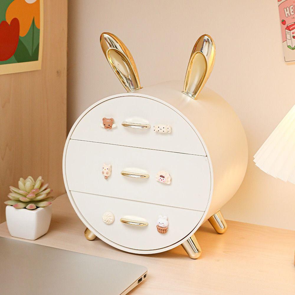 Cartoon Bunny Children's Hairpin Hair Clip Storage Cosmetics Holders for Bedroom and Dorm Room
