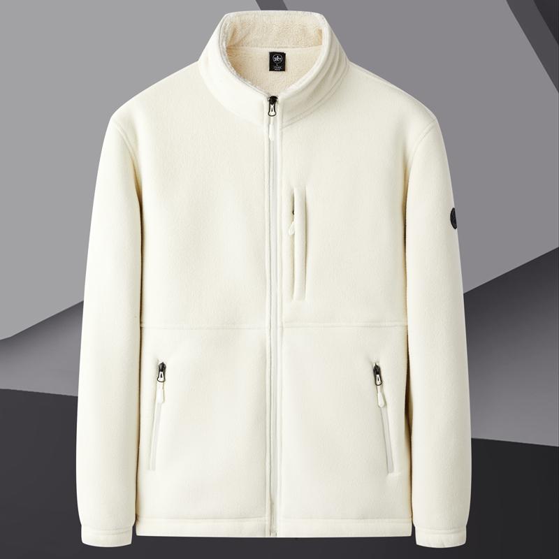 Fashionable Stand Up Collar Fleece Jacket with Thick Fleece and Warm Fleece Jacket In Large Size