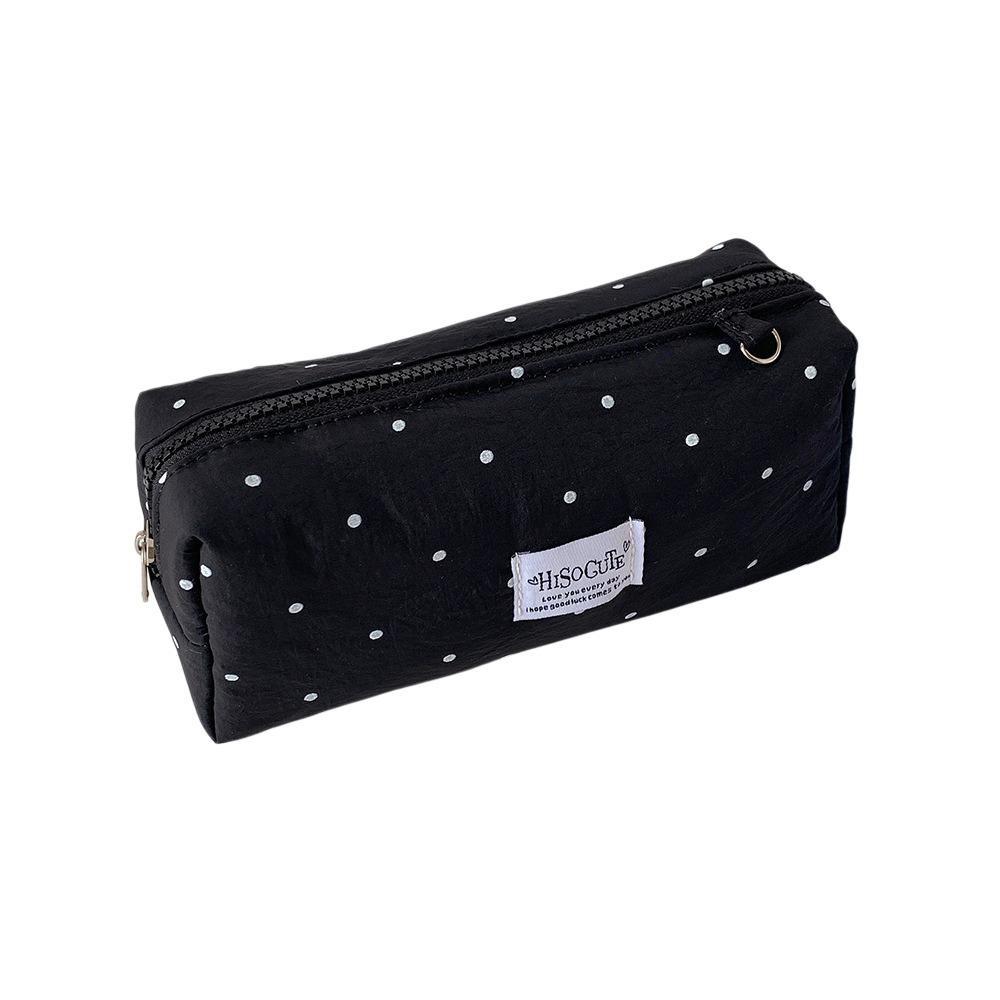 Пенал Y2k Точки Пенал Большая Вместимость Тканевая Сумка для Канцелярских Принадлежностей Школьные Принадлежности чёрный
