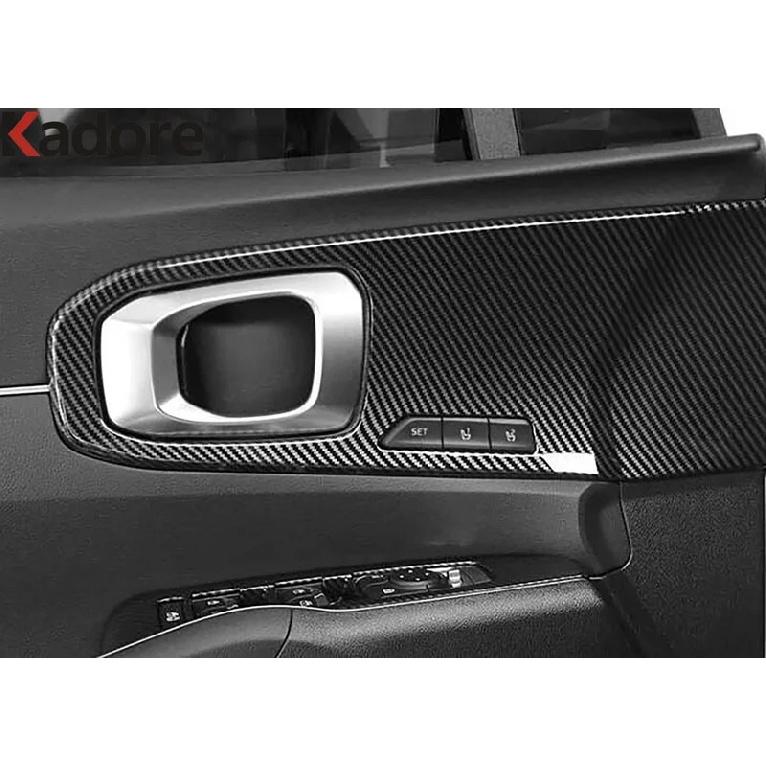 For Kia Sorento - 2024 2025 Carbon Fiber Car ide Inner Door Armrest Handle Bowl Panel Cover Trim Interior Accessories