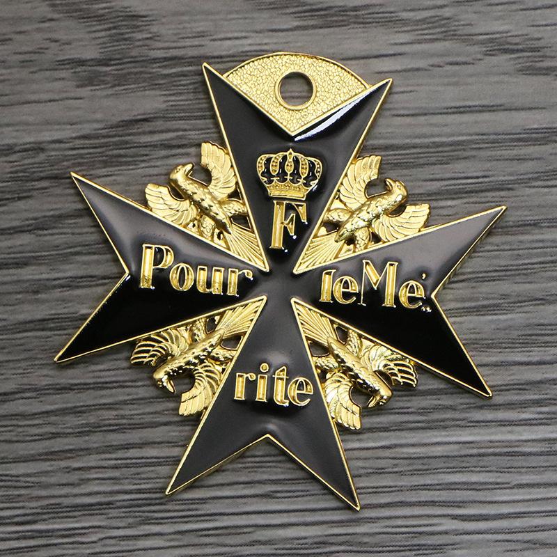 Prussian Blue & Black Marx Medal of Bravery & Merit Souvenir Badge