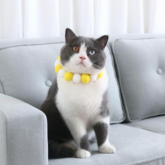 Pet Collar Plush Balls Decorative Fastener Tape Christmas Cats Dogs Pompom Collars for Birthday