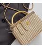 Retro taška přes rameno ve stylu slámy s řetízkem