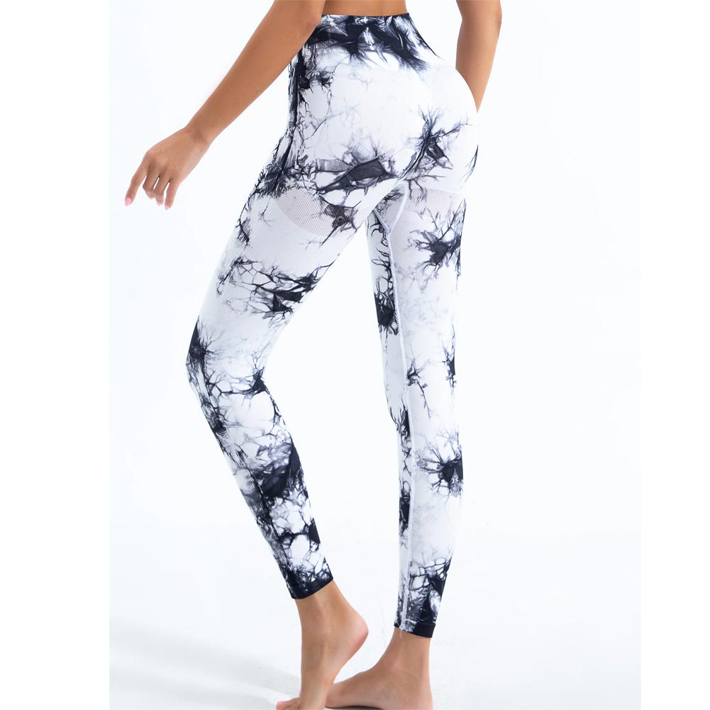 Damen Tie-Dye Nahtlos Pfirsich Po Hohe Taille Po Hosen Stretch Fitness Yoga Hosen