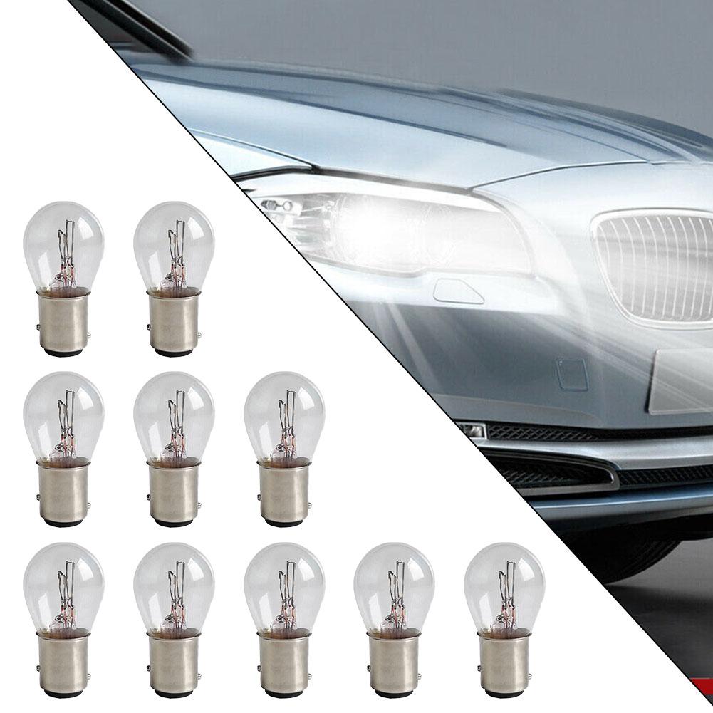 10pcs 1157 Light Bulb Auto Car Brake Stop Signal Turn Reverse Tail Lamp S25 12V Truck Motorcycle Battery Car Brake Lights Bulb