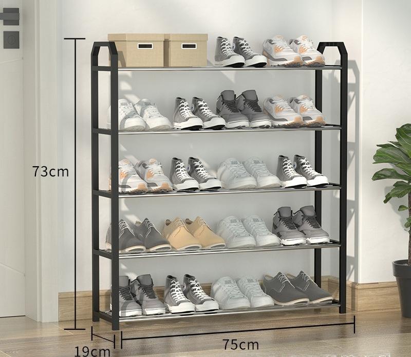 Multi-layer Assembly Simple Shoe Rack, Dustproof Storage Shoe Cabinet Dormitory Home Solid Metal Shoe Rack