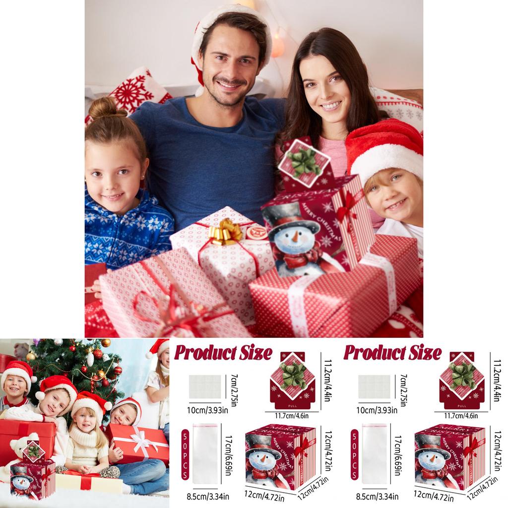 Red Snowman Christmas Party Decor Money Box Gift Box For Holiday Festivities