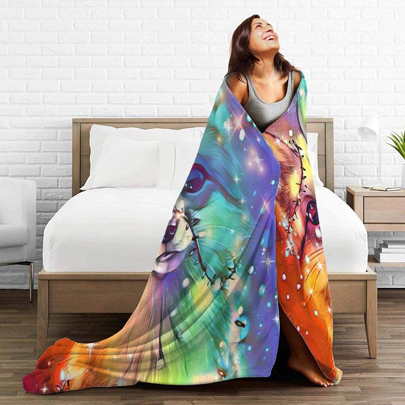 Printed Blanket Comfortable Soft Sofa Talk Blanket