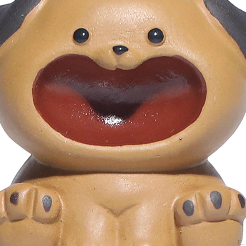 Tea Pet Dog Statue Animal Sculpture Decoration Table Centerpieces Miniature Puppy Figurine Purple