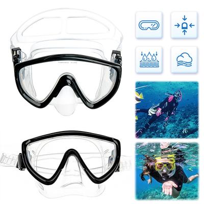 Máscara de buceo con protector nasal, faldón de silicona, gafas de natación antivaho para adultos