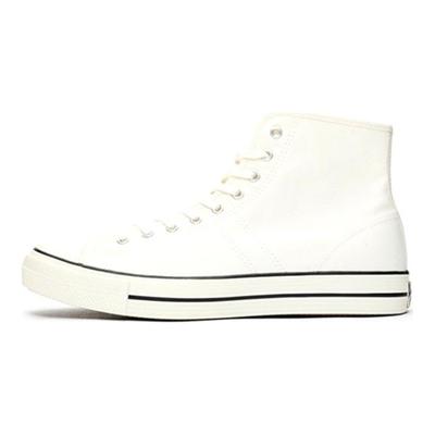 Lucky Star Round-toe Lace-up High-Top Espadrilles Unisex White