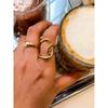 Yori New Stainless Steel Glossy Irregular Wrap Adjustable Open Ring Women Waterproof Fashion Jewelry Accessories