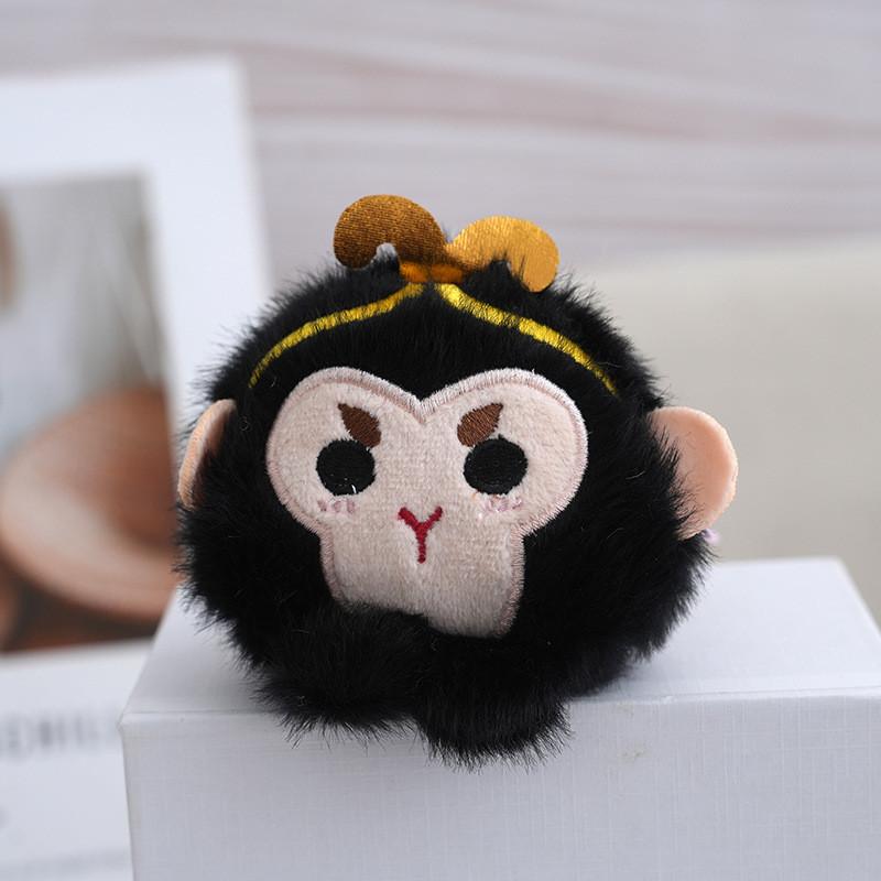 Charming Monkey Plush Toy Sun Wukong Keychain Adorable Decor Soft Pp Cotton Material