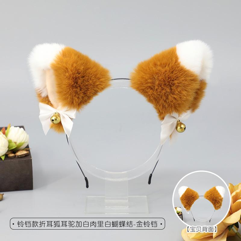 Handmade Japanese Beast Ear Headband Cute Plush Cat Ears Lolita Headdress Fox Ear Accessories Cat Ear Headband