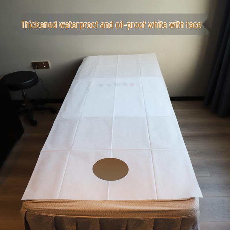 Thickened Waterproof & Oil-Proof Disposable Massage Bed Sheets with Face Hole