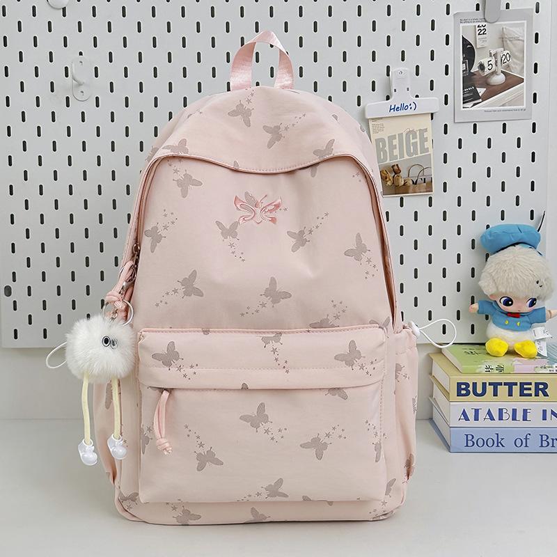 Schoolbag Korean Ins College Wind Star Backpack Large Capacity Junior High School Student School Bag Casual Lightweight Computer Backpack